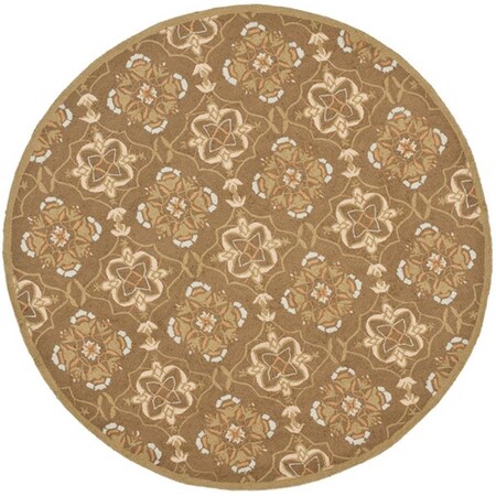 Safavieh 4 x 4 ft. Chelsea Hand Hooked Round Area RugBrown & Green HK376C-4R